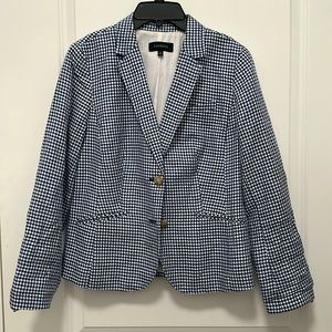 Talbots blue and white checkered blazer